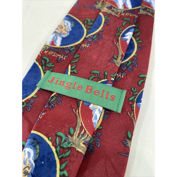 Jingle Bells Santa Claus Polyester 58” Christmas Tie - Picture 2 of 3